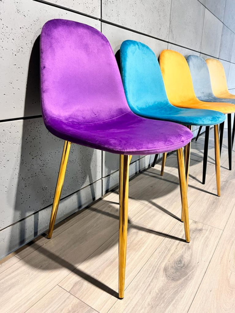 Krzesło tapicerowane GIULIA PURPLE VELVET GOLD Krzesło tapicerowane GIULIA PURPLE VELVET GOLD