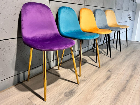 Krzesło tapicerowane GIULIA PURPLE VELVET GOLD Krzesło tapicerowane GIULIA PURPLE VELVET GOLD