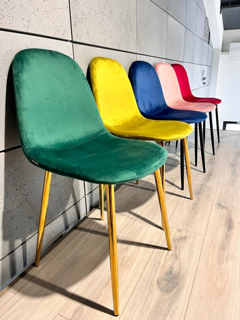 Krzesło tapicerowane GIULIA VELVET GREEN GOLD Krzesło tapicerowane GIULIA VELVET GREEN GOLD