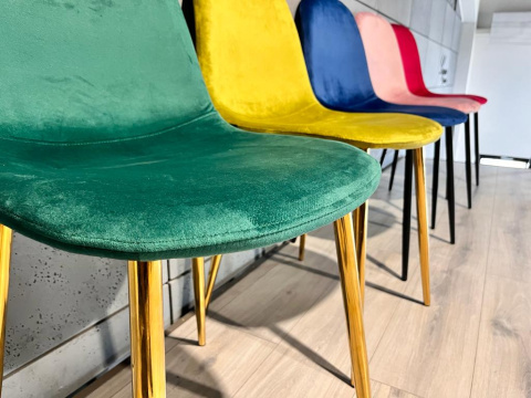 Krzesło tapicerowane GIULIA VELVET GREEN GOLD Krzesło tapicerowane GIULIA VELVET GREEN GOLD