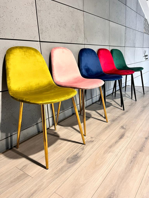 Krzesło tapicerowane GIULIA VELVET OLIVE GOLD Krzesło tapicerowane GIULIA VELVET OLIVE GOLD