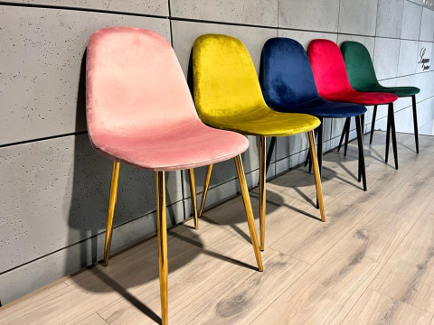 Krzesło tapicerowane GIULIA VELVET PINK GOLD Krzesło tapicerowane GIULIA VELVET PINK GOLD