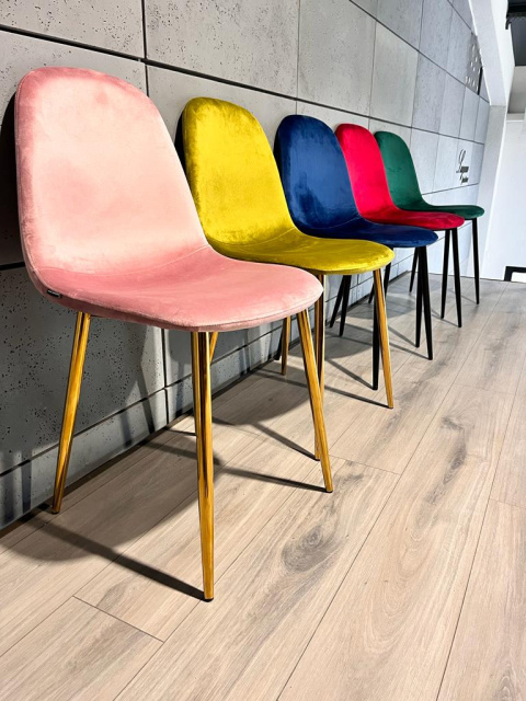 Krzesło tapicerowane GIULIA VELVET PINK GOLD Krzesło tapicerowane GIULIA VELVET PINK GOLD