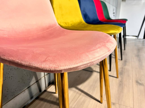 Krzesło tapicerowane GIULIA VELVET PINK GOLD Krzesło tapicerowane GIULIA VELVET PINK GOLD