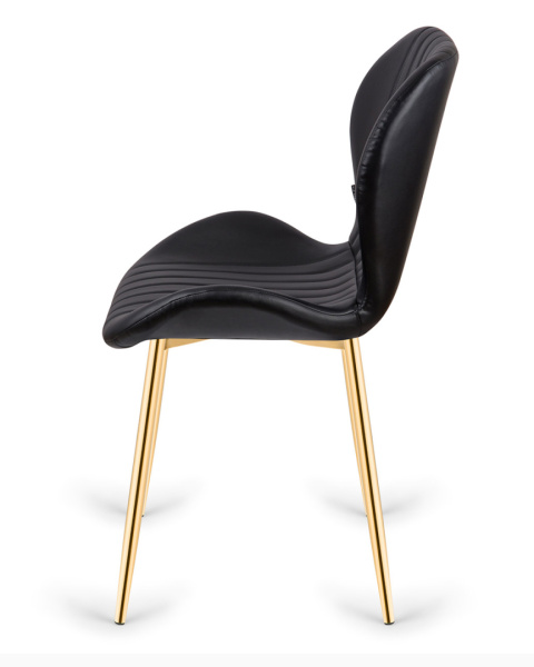 Krzesło tapicerowane MONTI BLACK PU GOLD Krzesło tapicerowane MONTI BLACK PU GOLD