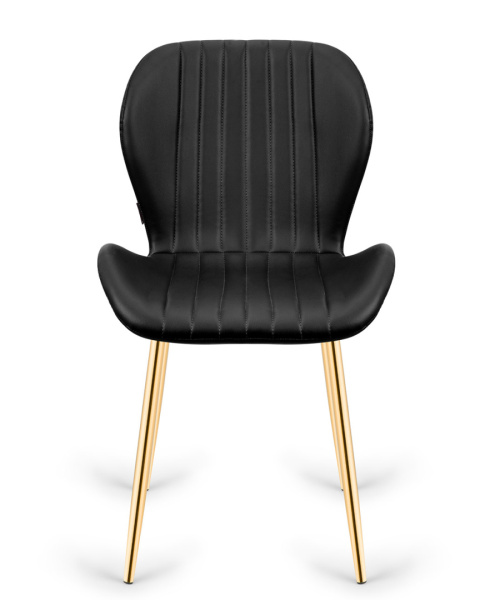 Krzesło tapicerowane MONTI BLACK PU GOLD Krzesło tapicerowane MONTI BLACK PU GOLD