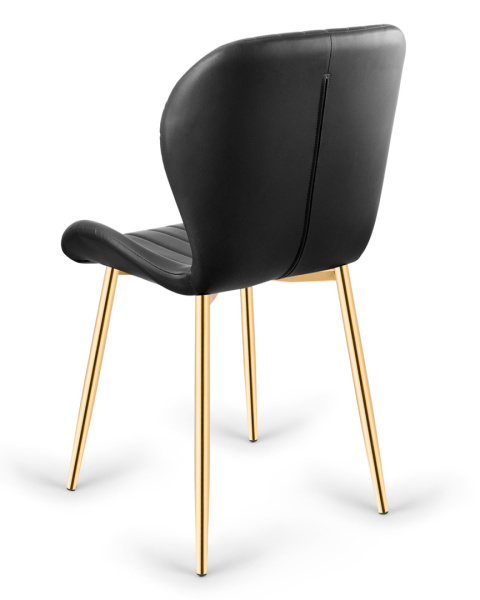 Krzesło tapicerowane MONTI BLACK PU GOLD Krzesło tapicerowane MONTI BLACK PU GOLD