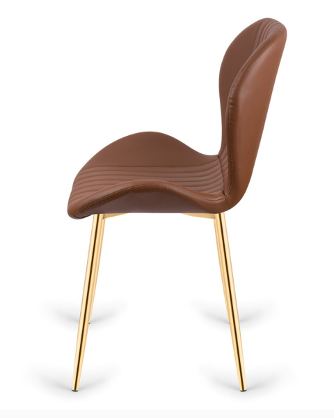 Krzesło tapicerowane MONTI BROWN PU GOLD Krzesło tapicerowane MONTI BROWN PU GOLD