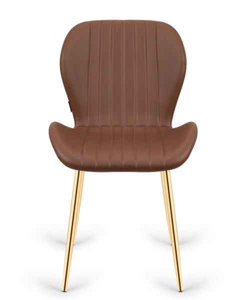 Krzesło tapicerowane MONTI BROWN PU GOLD Krzesło tapicerowane MONTI BROWN PU GOLD