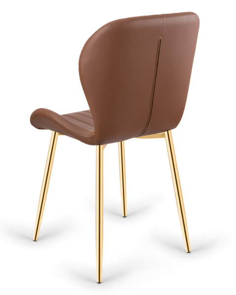 Krzesło tapicerowane MONTI BROWN PU GOLD Krzesło tapicerowane MONTI BROWN PU GOLD