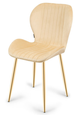 Krzesło tapicerowane MONTI VELVET BEIGE GOLD