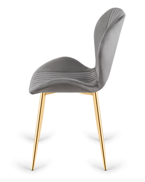 Krzesło tapicerowane MONTI VELVET GREY GOLD Krzesło tapicerowane MONTI VELVET GREY GOLD