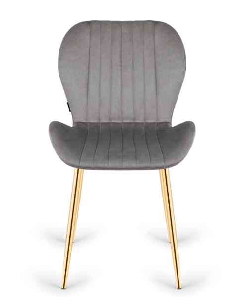 Krzesło tapicerowane MONTI VELVET GREY GOLD Krzesło tapicerowane MONTI VELVET GREY GOLD