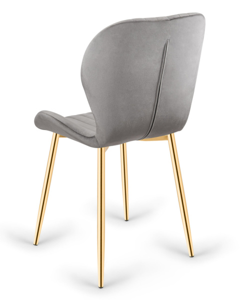 Krzesło tapicerowane MONTI VELVET GREY GOLD Krzesło tapicerowane MONTI VELVET GREY GOLD