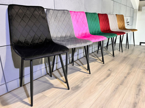 Krzesło tapicerowane SORANO VELVET BLACK II GATUNEK Krzesło tapicerowane SORANO VELVET BLACK II GATUNEK