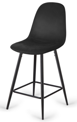 Krzesło barowe AVA BLACK VELVET hoker BAR