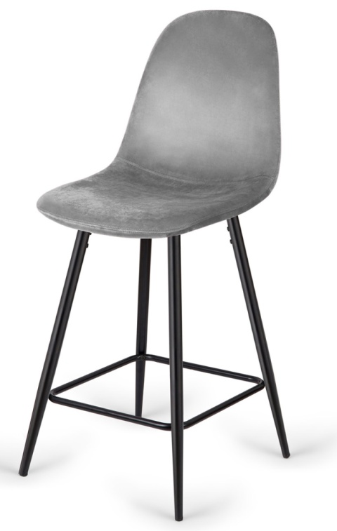 Krzesło barowe AVA GREY VELVET hoker BAR Krzesło barowe AVA GREY VELVET hoker BAR