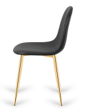 Krzesło tapicerowane GIULIA BLACK PU GOLD