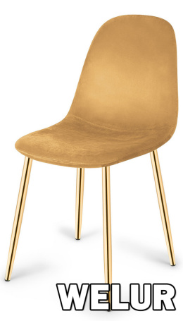 Krzesło tapicerowane GIULIA HONEY VELVET GOLD