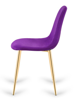 Krzesło tapicerowane GIULIA PURPLE VELVET GOLD