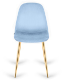 Krzesło tapicerowane GIULIA SKY BLUE VELVET GOLD