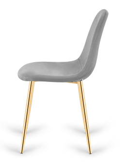 Krzesło tapicerowane GIULIA VELVET GREY GOLD