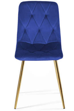 Krzesło tapicerowane BORGO VELVET BLUE GOLD