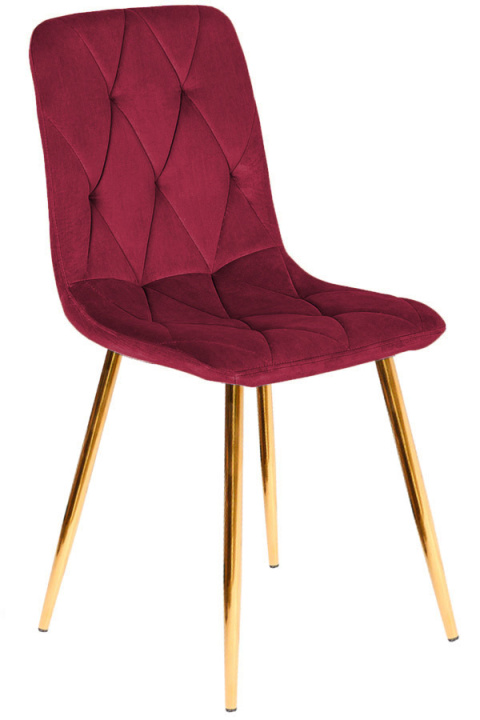Krzesło tapicerowane BORGO VELVET BURGUNDY GOLD Krzesło tapicerowane BORGO VELVET BURGUNDY GOLD