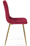 Krzesło tapicerowane BORGO VELVET BURGUNDY GOLD