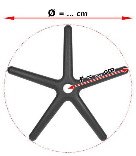 Podstawa fotela obrotowego XL wzmocniona 70 cm Podstawa fotela obrotowego XL wzmocniona 70 cm