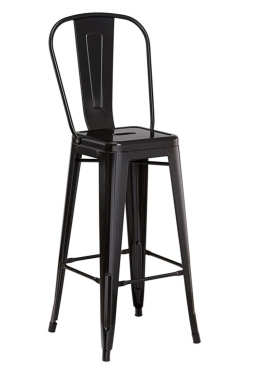 Krzesło barowe hoker BARI HIGH NERO OUTLET