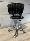 Krzesło obrotowe warkocz TRECCIA OFFICE BLACK VELVET