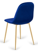 Krzesło tapicerowane GIULIA VELVET BLUE GOLD
