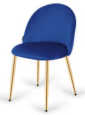 Krzesło tapicerowane GLORIA BLUE VELVET GOLD