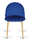 Krzesło tapicerowane GLORIA BLUE VELVET GOLD
