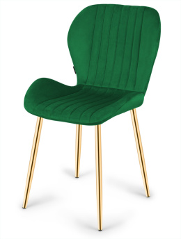 Krzesło tapicerowane MONTI VELVET GREEN GOLD