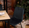 Krzesło tapicerowane TRIO VELVET BLACK