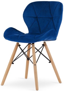 Krzesło tapicerowane VASTO WOOD BLUE VELVET