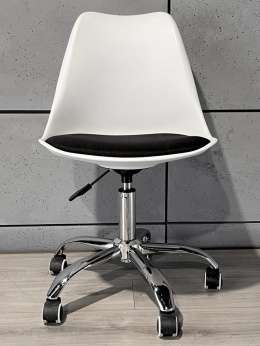 Krzesło obrotowe MONZA OFFICE WHITE + BLACK FABRIC II