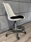 Krzesło obrotowe MONZA OFFICE WHITE + BLACK FABRIC II