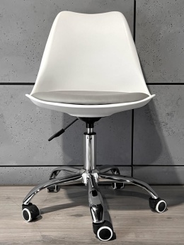 Krzesło obrotowe MONZA OFFICE WHITE + GREY PU