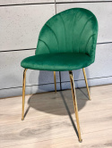 Krzesło tapicerowane CAMILA GREEN VELVET GOLD