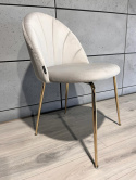 Krzesło tapicerowane CAMILA GREY VELVET GOLD
