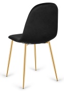 Krzesło tapicerowane CARO VELVET BLACK GOLD