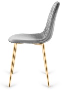 Krzesło tapicerowane CARO VELVET GREY GOLD