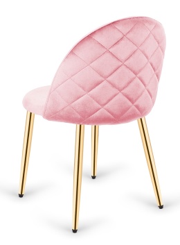 Krzesło tapicerowane GLORIA PINK VELVET GOLD