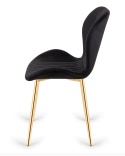 Krzesło tapicerowane MONTI VELVET BLACK GOLD