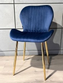Krzesło tapicerowane MONTI VELVET BLUE GOLD