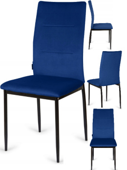 Krzesła tapicerowane Zestaw 4 VALVA DUO VELVET BLUE