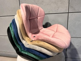 Krzesło tapicerowane VASTO PINK VELVET SMOKE